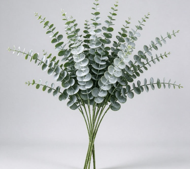 Natural green artificial eucalyptus bunch, 50 cm